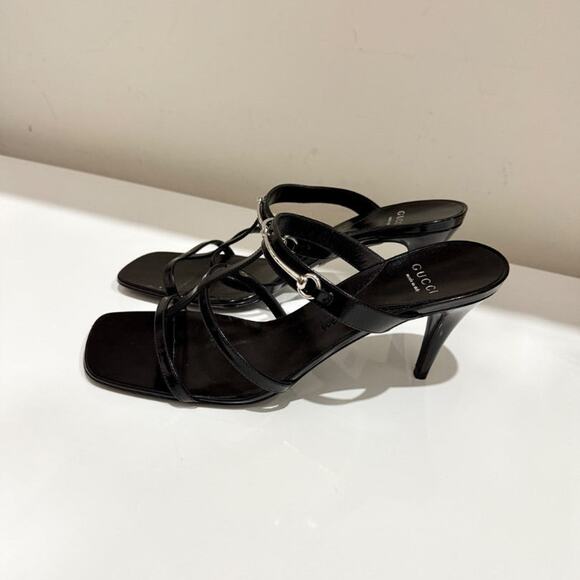 NWOT Gucci Horsebit 75mm Leather Slip On Heeled Strappy Mule Black Women's EU 40 - Picture 3 of 8